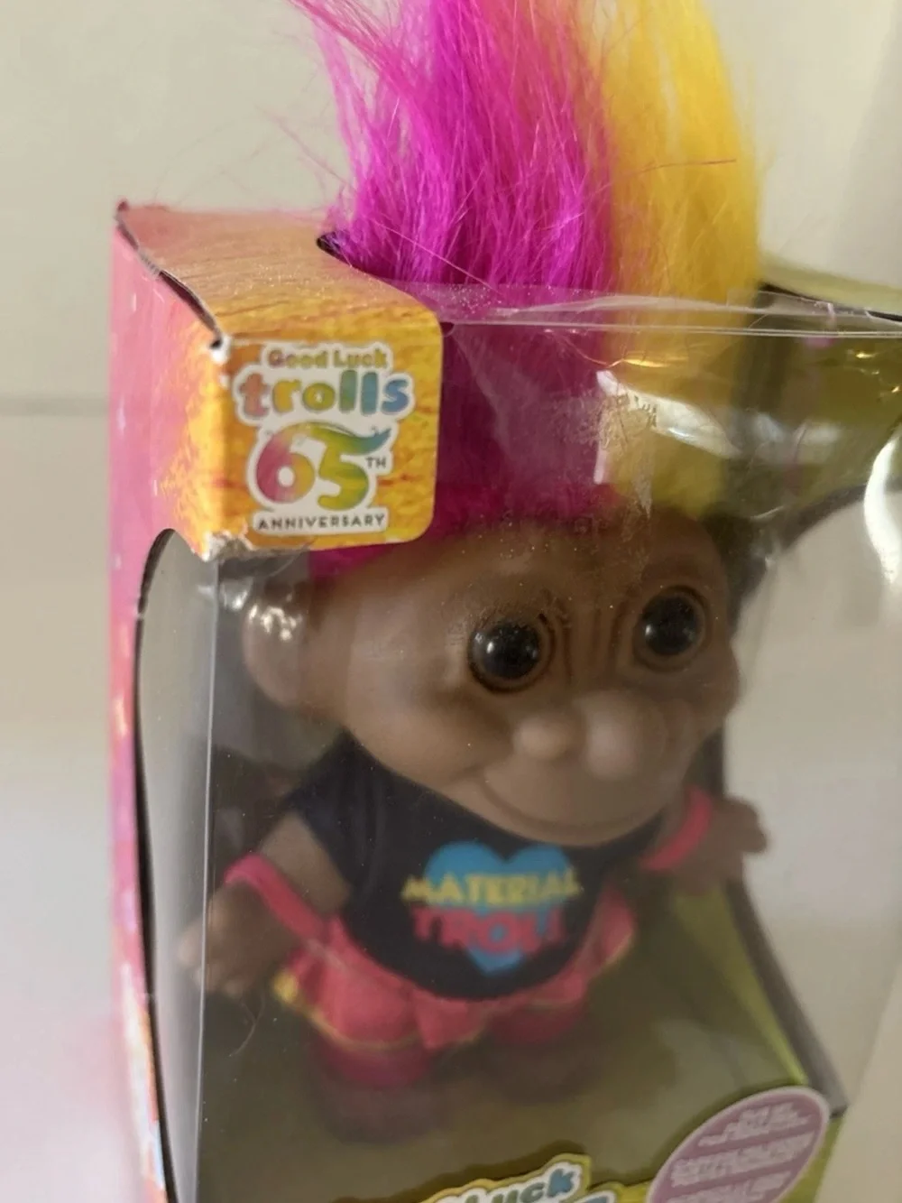 Trolls Material Troll Doll with Pink and Yellow Hair